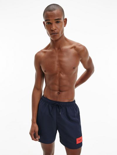 Calvin Klein Fürdőruha HU140390 | Calvin Klein Core Solids Medium Drawstring Férfi Úszónadrág Fekete